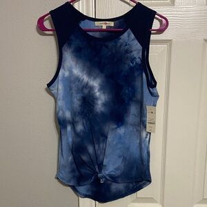 NWT Blue Tie-Dye Knot Front Sleeveless Top - Women's